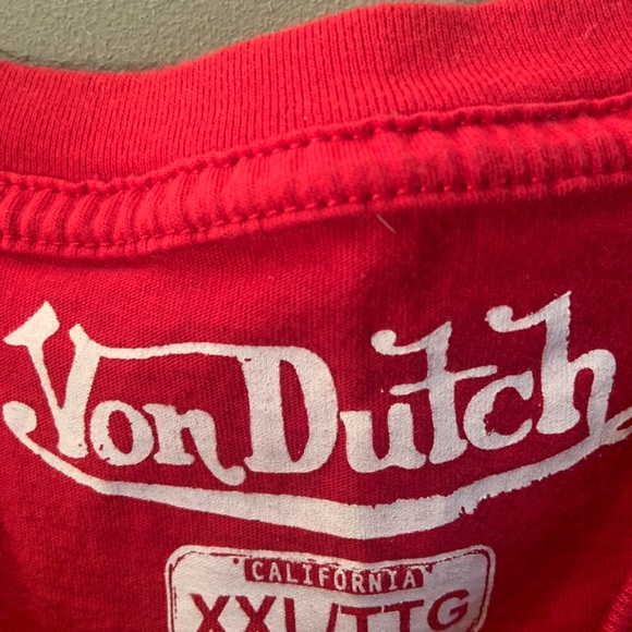 Von Dutch Large Logo Red T Shirt Men’s XXL - Picture 4 of 6